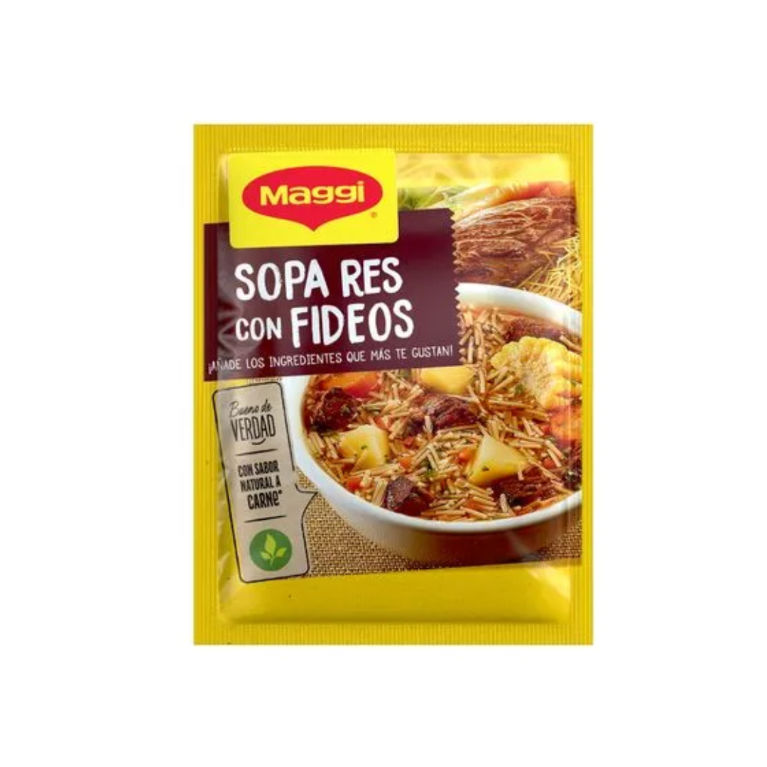 Sopa Maggi Res con fideos